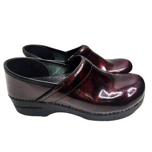 Dansko Professional Clog Shoes EU 41 US 10.5/11 Red Burgundy Leather Shoes